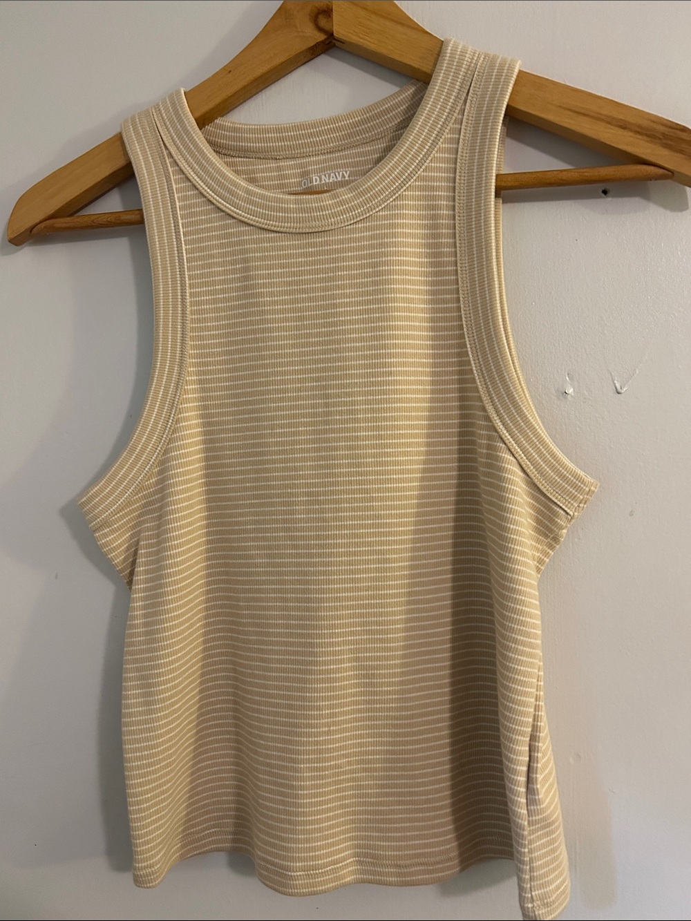 Old Navy Beige Cream Ribbed Tank Top